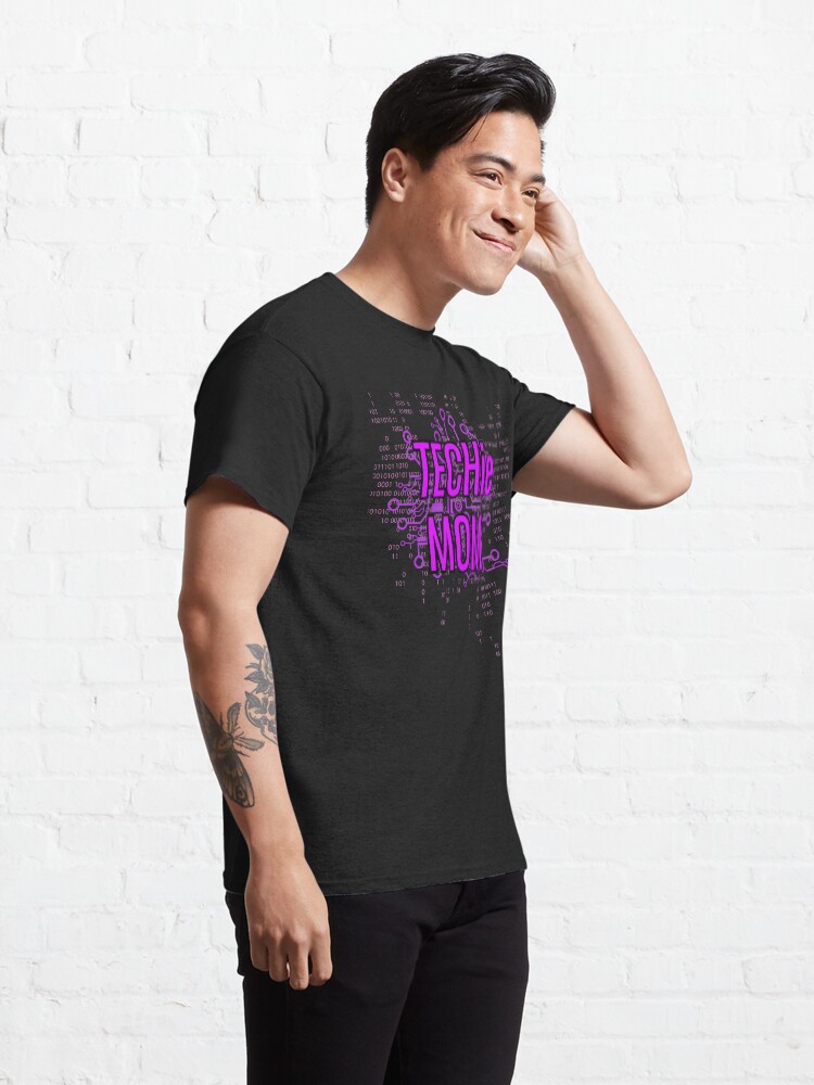 Alternate view of TECHie MOM Cyber Purple circuit Classic T-Shirt