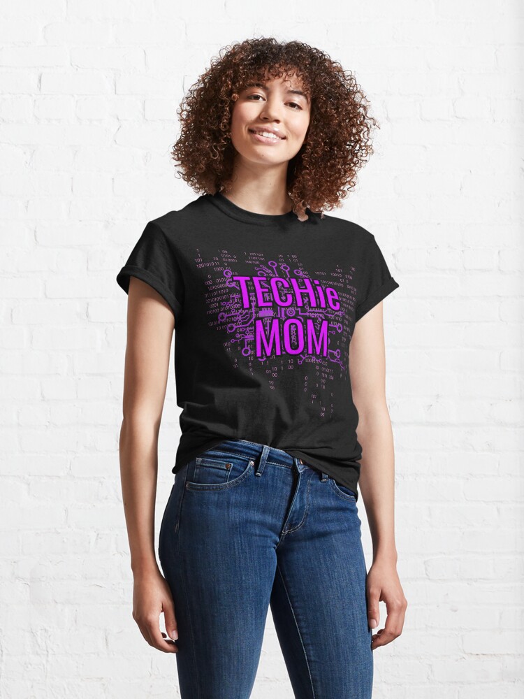 Alternate view of TECHie MOM Cyber Purple circuit Classic T-Shirt