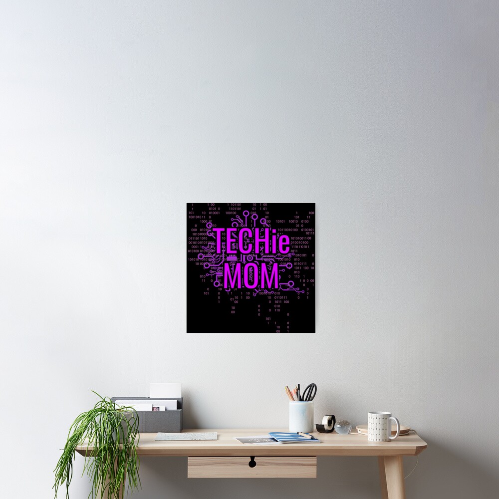 TECHie MOM Cyber Purple circuit Poster
