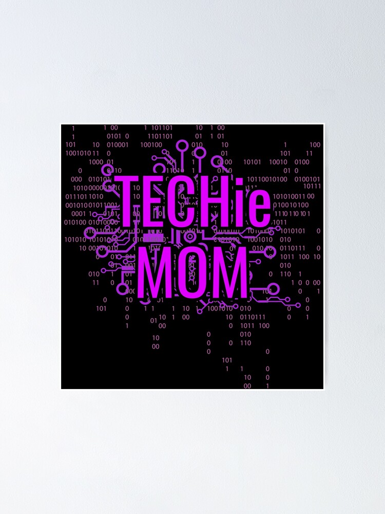 Alternate view of TECHie MOM Cyber Purple circuit Poster