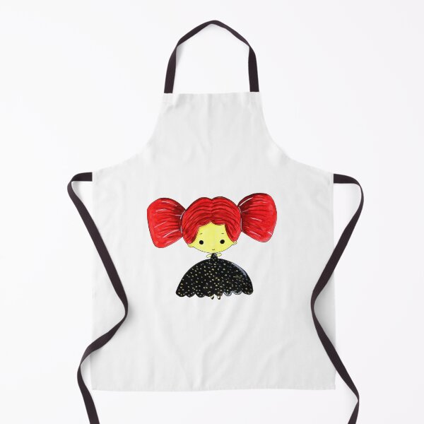 Item preview, A very cute creative cartoon character with red hair and black fluffy dress isolated on white designed and sold by FCEalin.
