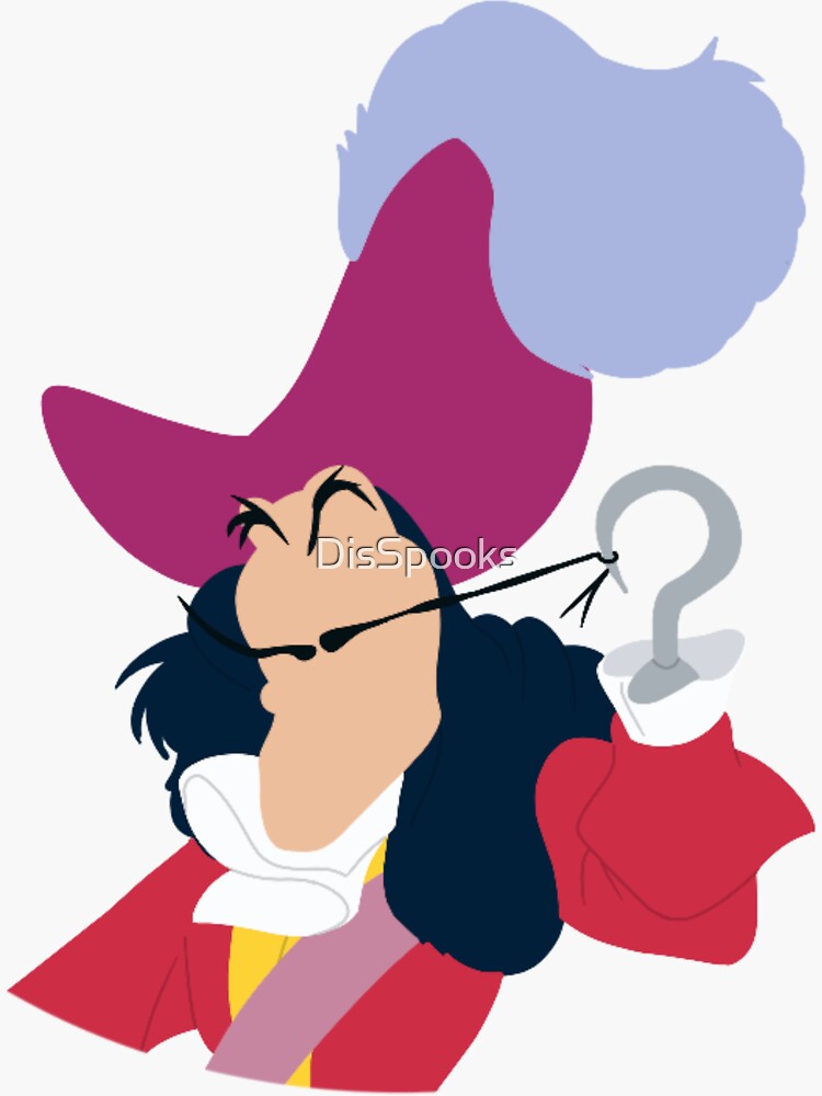 Minimalist Captain Hook Sticker for Sale by DisSpooks