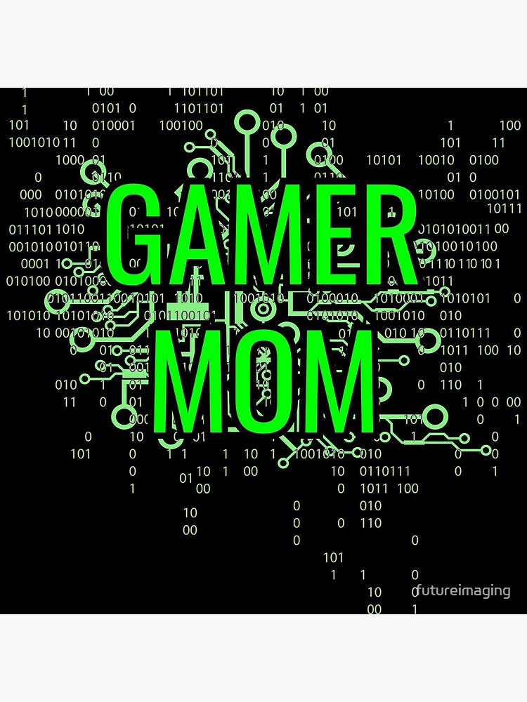 GAMER MOM Digital Green circuit by futureimaging