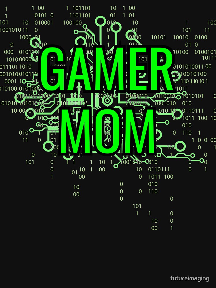 GAMER MOM Digital Green circuit by futureimaging
