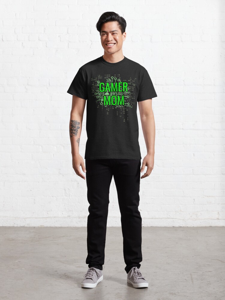 Alternate view of GAMER MOM Digital Green circuit Classic T-Shirt