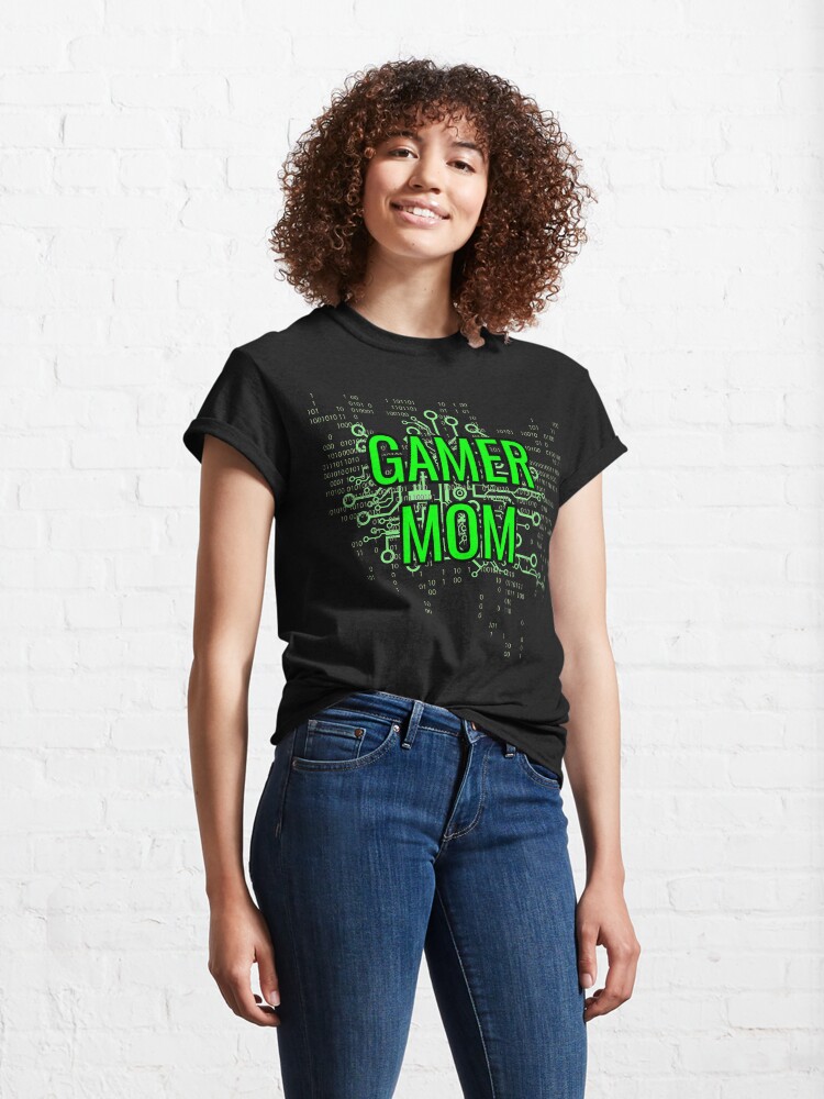 Alternate view of GAMER MOM Digital Green circuit Classic T-Shirt