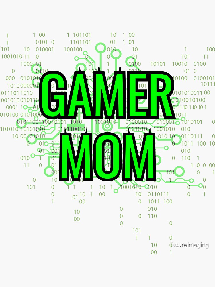 GAMER MOM Digital Green circuit by futureimaging