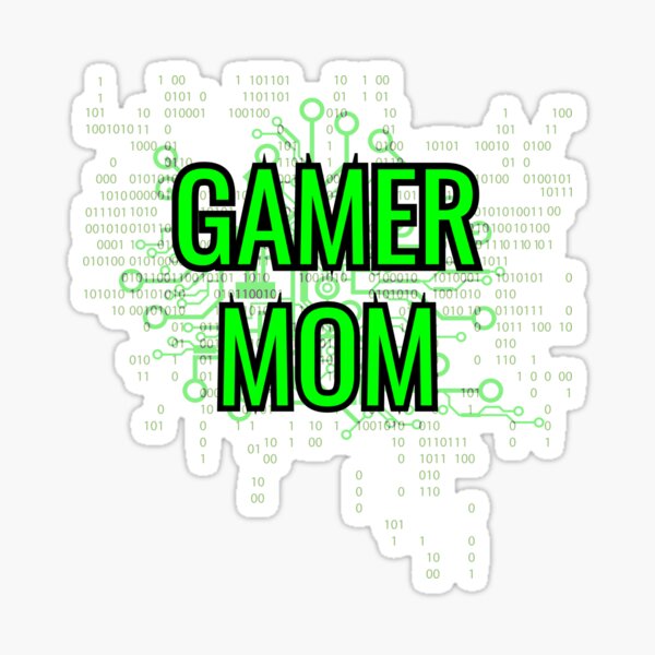 GAMER MOM Digital Green circuit Sticker