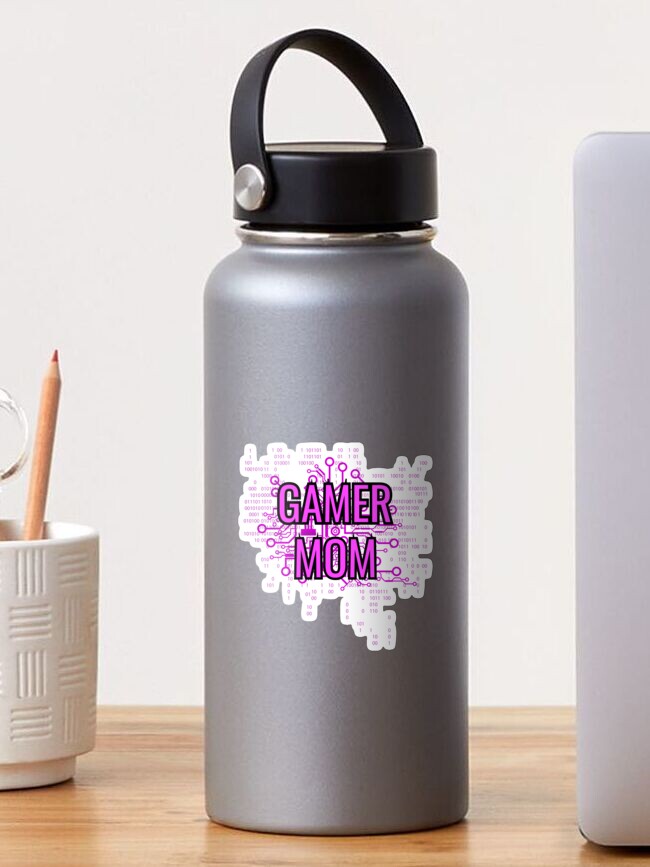 Thumbnail 1 of 3, Sticker, GAMER MOM Cyber Purple circuit designed and sold by futureimaging.