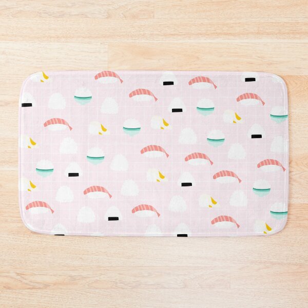 Item preview, Cute Rice Balls Pattern on Pink Background designed and sold by kapotka.