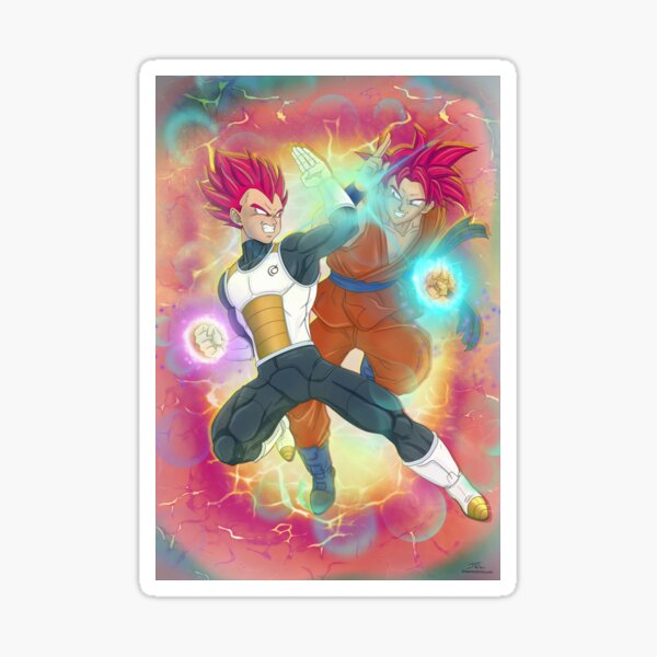 Dragon Ball Super - Super Saiyan God Vegeta and Goku Sticker