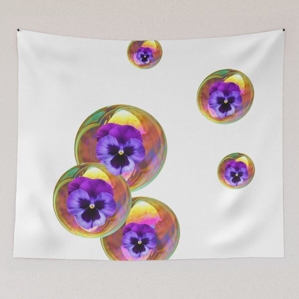 Item preview, PURPLE PANSIES & GOLDEN SOAP BUBBLES designed and sold by sharlesart.