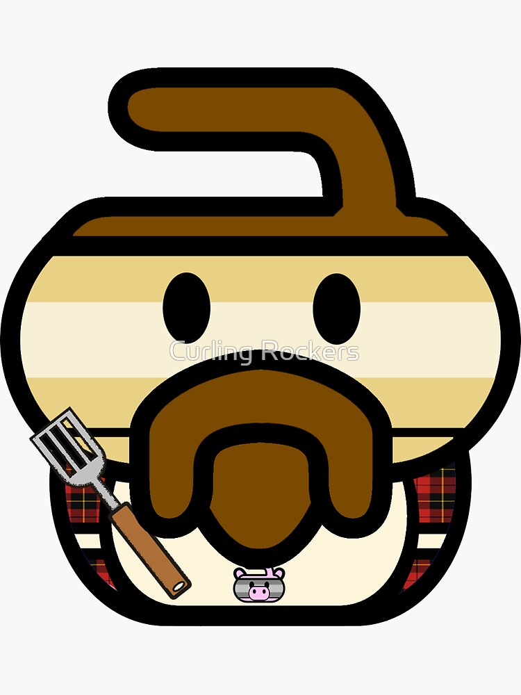 "Seth Van BroomBQ Curling Rockers" Sticker by bubgum Redbubble