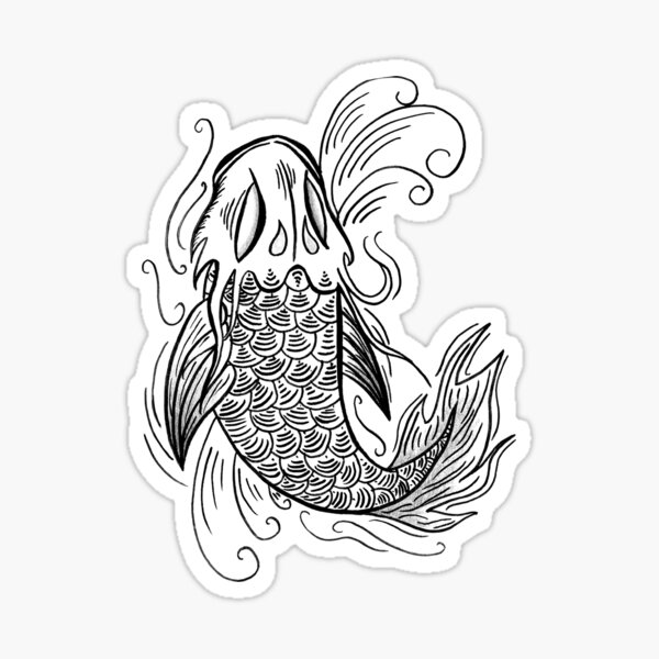 Item preview, White Sakana Oriental Fish Design designed and sold by Creeeamu.