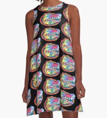 UF Colorful Tie Dye Gator A-Line Dress