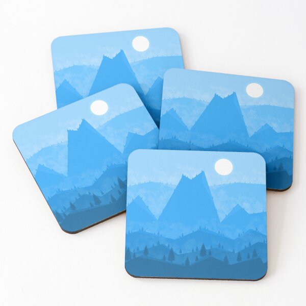 Item preview, Blue Geometric Mountainous Landscape designed and sold by GiftWorks.