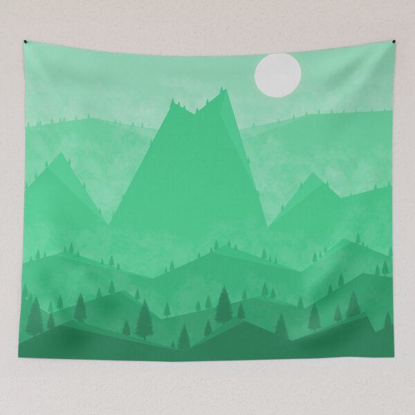 Item preview, Green Geometric Mountainous Landscape designed and sold by GiftWorks.