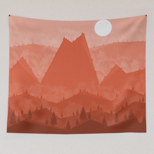Item preview, Red Geometric Mountainous Landscape designed and sold by GiftWorks.