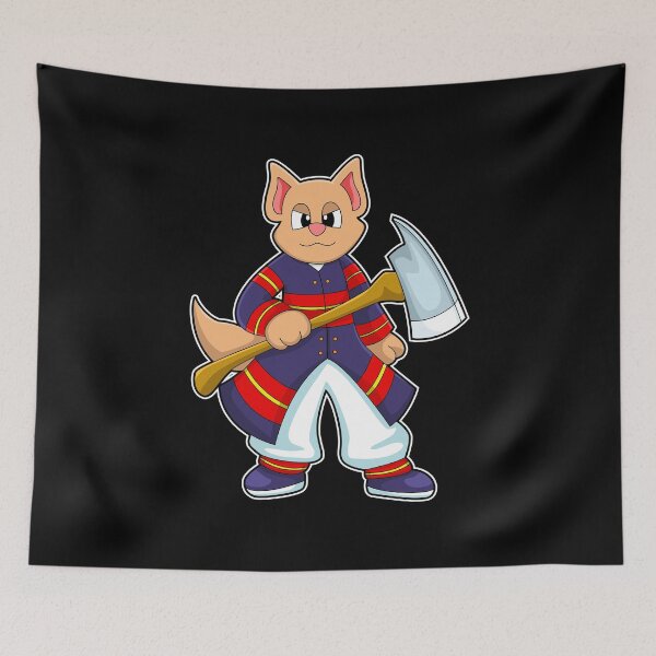 Item preview, Cat Firefighter Axe Fire department designed and sold by Snabdesign84.