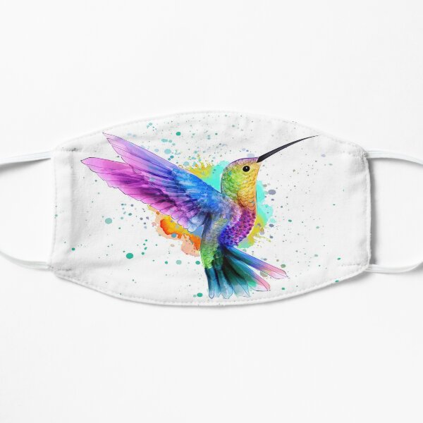 Hummingbird in Watercolor DreamscapesbyTeresa Flat Mask
