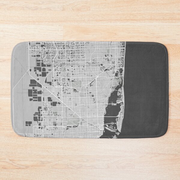 Item preview, Miami minimalistic map monochrome gray designed and sold by softlycarol.
