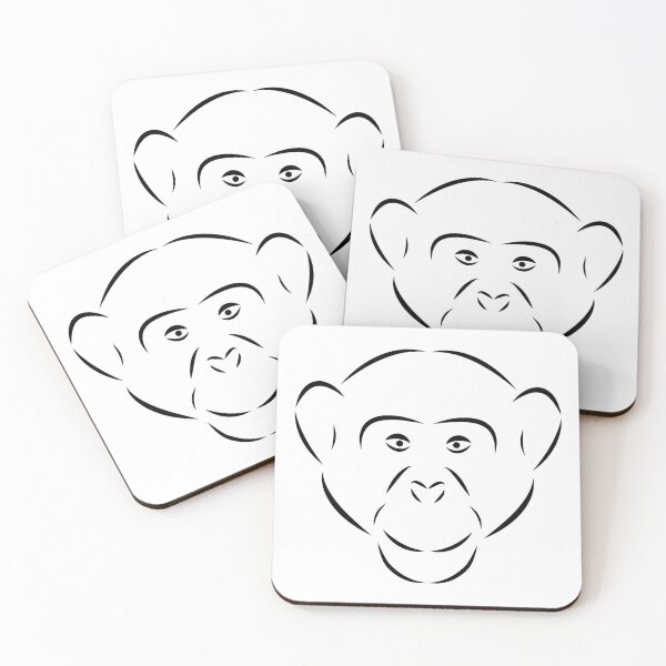 Item preview, Chimp Face Black designed and sold by SpitsPixels.