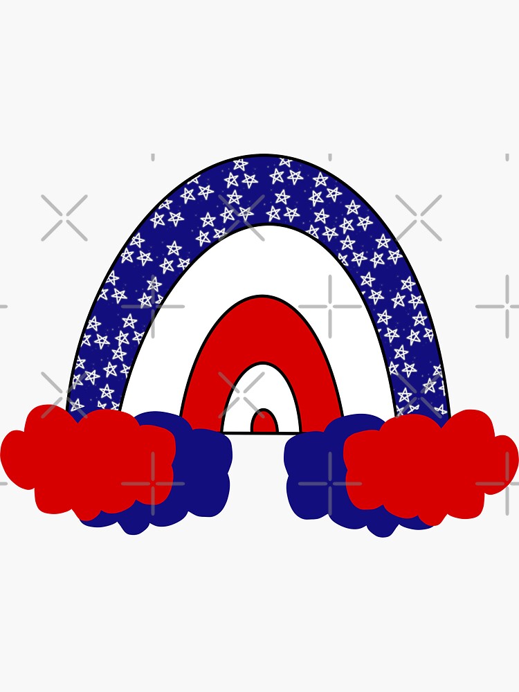 "Patriotic Rainbow Pattern USA Stars and Stripes with Red White and