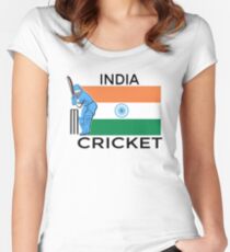 India Cricket Women's Fitted Scoop T-Shirt