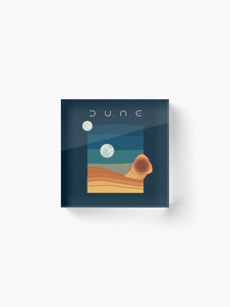 Alternate view of Dune Sandworm and Moons, dark backgrounds (Dune 2020) Acrylic Block