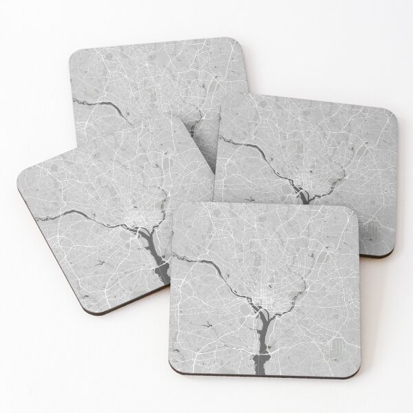 Item preview, Washington DC minimalistic map monochrome gray designed and sold by softlycarol.