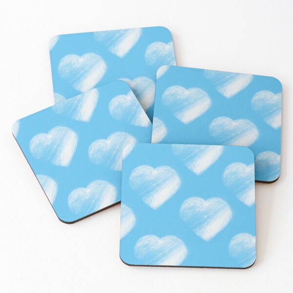 Item preview, Baby Blue Sky with Sketched White Heart Cloud Pattern  designed and sold by PrettyLittlePic.