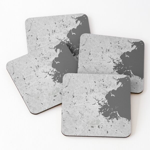 Item preview, Boston minimalistic map monochrome gray designed and sold by softlycarol.