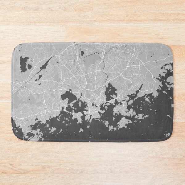 Item preview, Helsinki minimalistic map monochrome gray designed and sold by softlycarol.