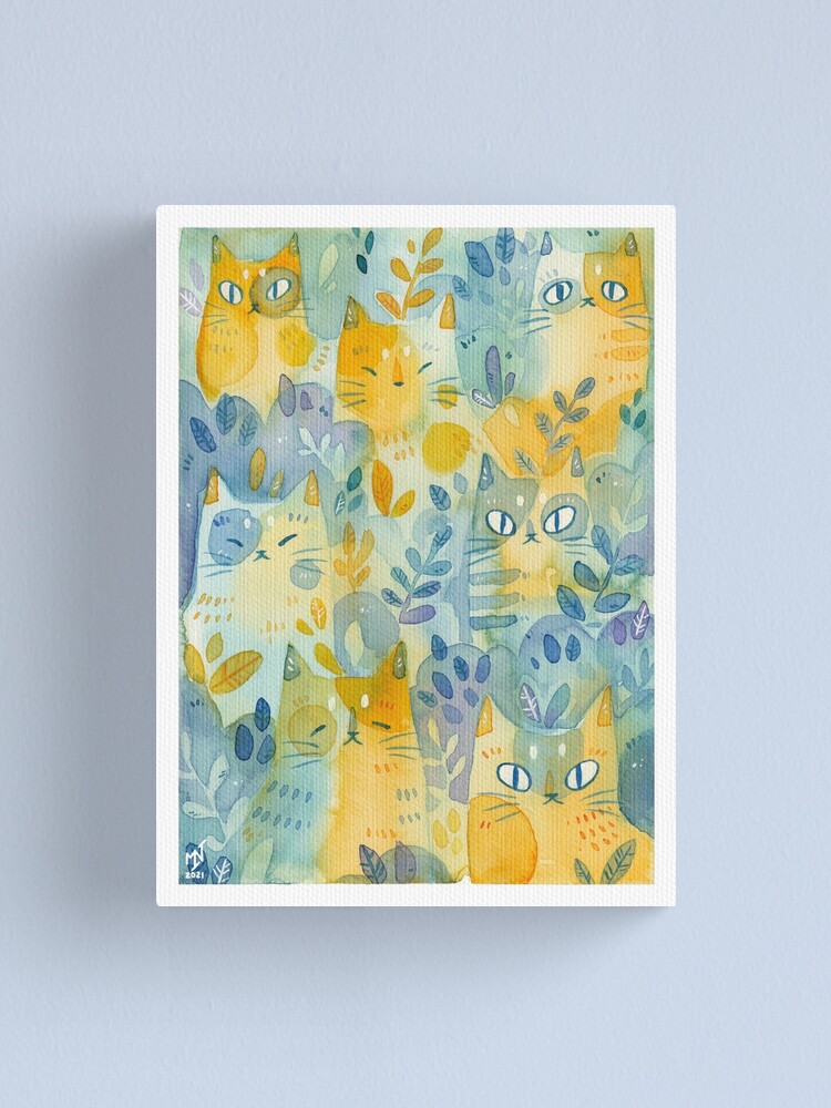 Alternate view of Kitties In the Moss Canvas Print
