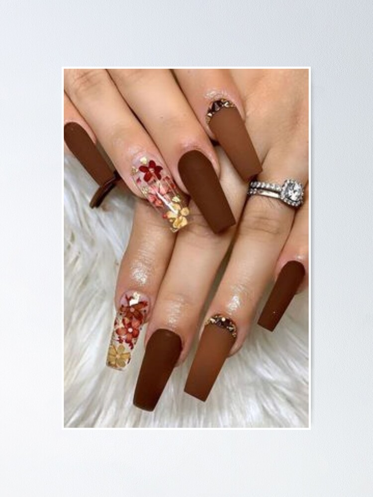 Brown Acrylic Nail Designs - Temu