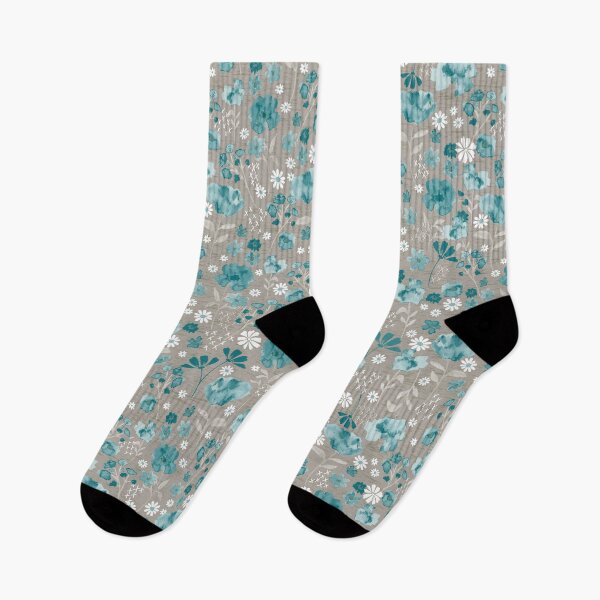 Item preview, Watercolor southwestern inspired teal flowers designed and sold by SweetCoolVibes.