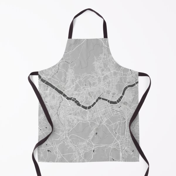 Item preview, Seoul minimalistic map monochrome gray designed and sold by softlycarol.
