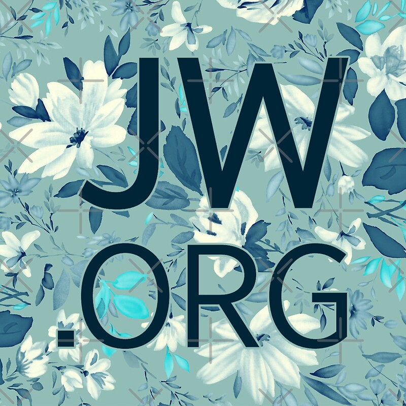 "JW.org (white and blue flowers)" Stickers by JW Stuff 