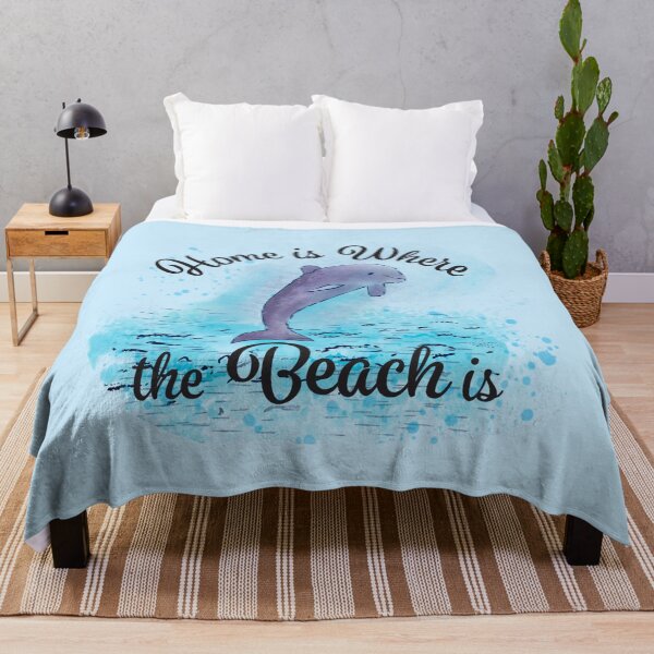 Item preview, Home is Where the Beach is - Cute Dolphin designed and sold by DebbisPalette.