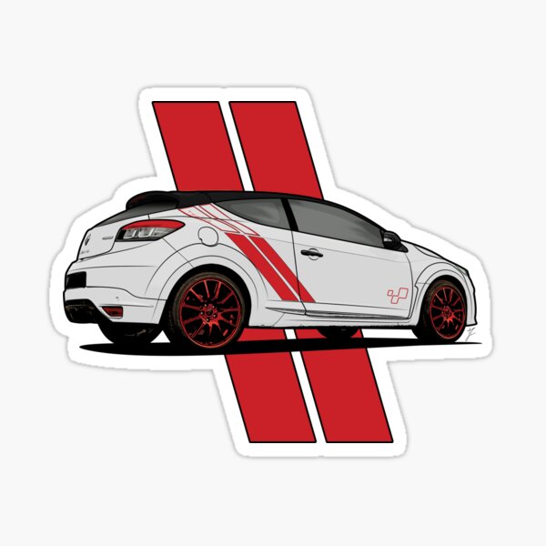 Renault Megane RS Trophy R Mk3 - Blanche et rouge Sticker