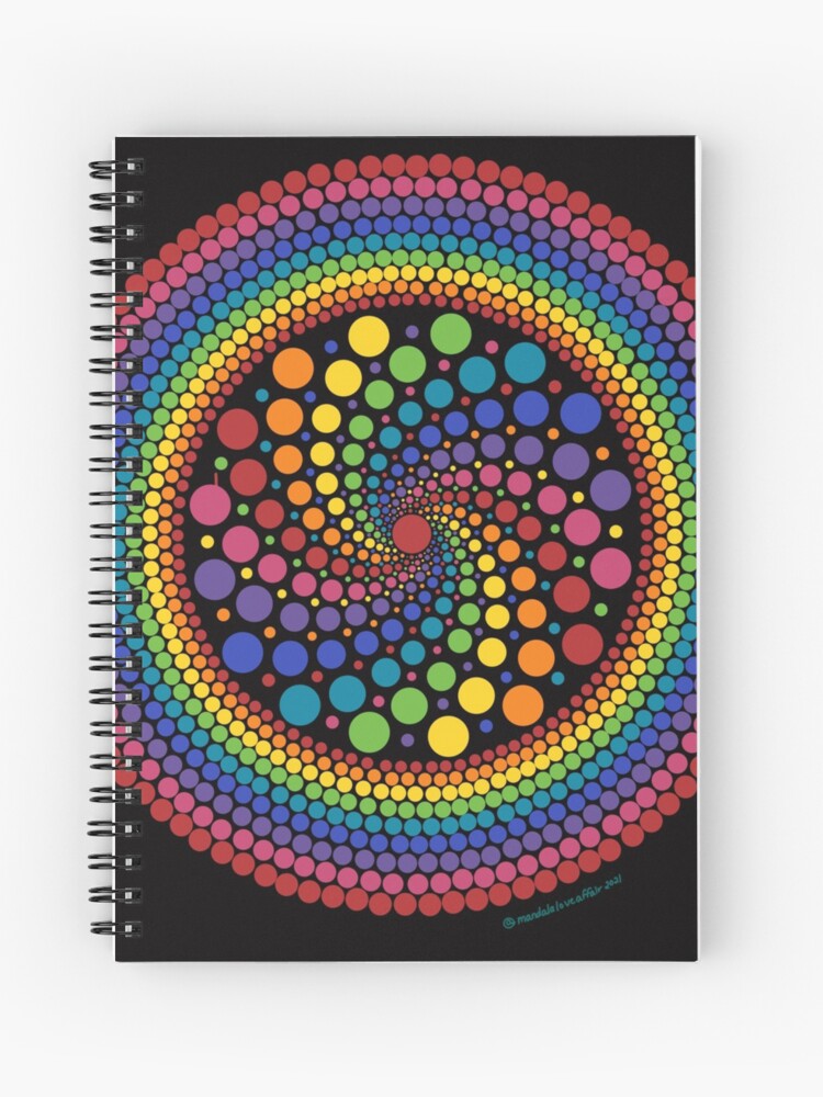 Rainbow Spiral Dot Mandala Pattern 