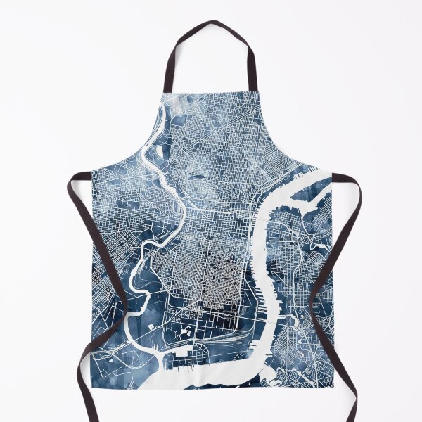 Item preview, Philadelphia Map Watercolor Navy Blue by Zouzounio Art designed and sold by zouzounioart.