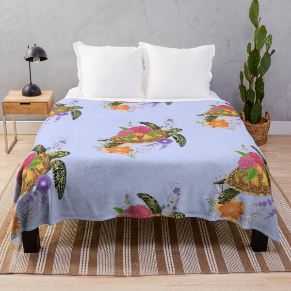 Item preview, Sea Turtle Swimming With Colorful Flowers Design designed and sold by EarthArtDesigns.