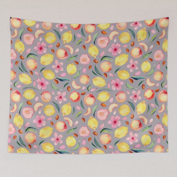 Item preview, Peaches and lemons watercolor pattern designed and sold by AnjeseAnna.