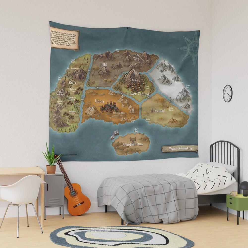 map of wano country Tapestry for Sale by NETschulz715