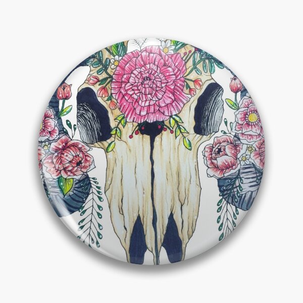Item preview, Flowered Ram Skull designed and sold by kristypageart.