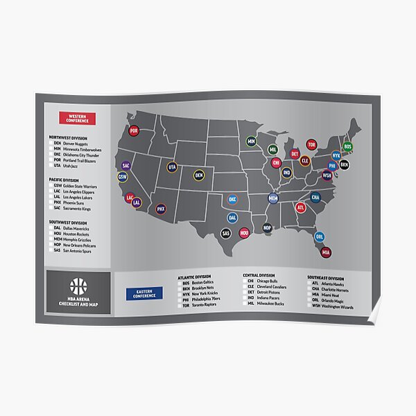 Basketball Arena Map Poster