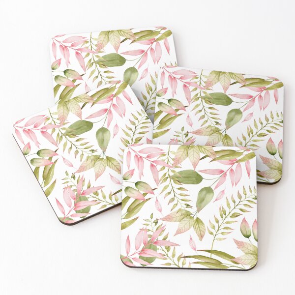 Item preview, pinkish greenery watercolor pattern designed and sold by DaisyMarroquin.