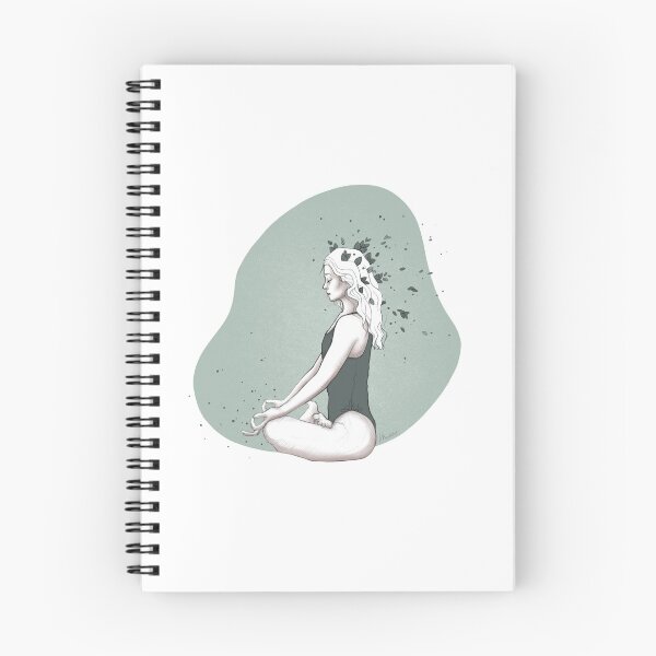 Item preview, Yoga Girl surrounded by leaves - Green Pencil Line Art Asana Sketch - Drawing by MadliArt designed and sold by MadliArt.