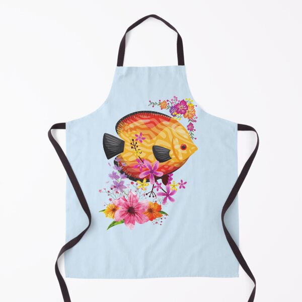 Item preview, Tropical Discus Fish With Colorful Flowers Design designed and sold by EarthArtDesigns.